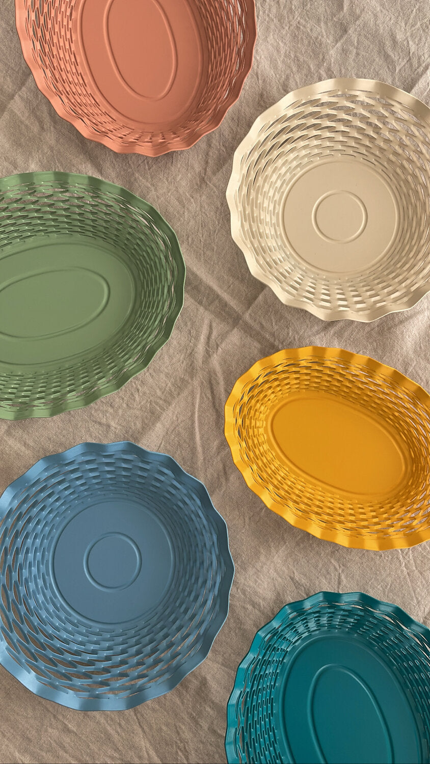 Brødkurv, rund - blå